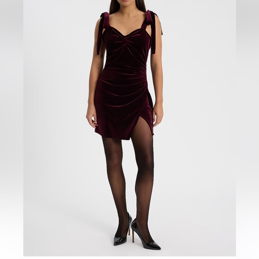 Elegant Burgundy Velvet Dress